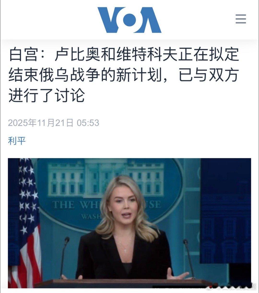 白宫对“俄乌和平计划”的官方说法： 