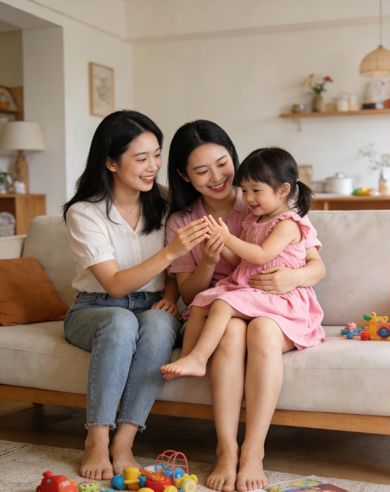 今天闺蜜来家里拜年，我被她得体的着装震惊了。

她来的时候带了老公和小儿子，老公