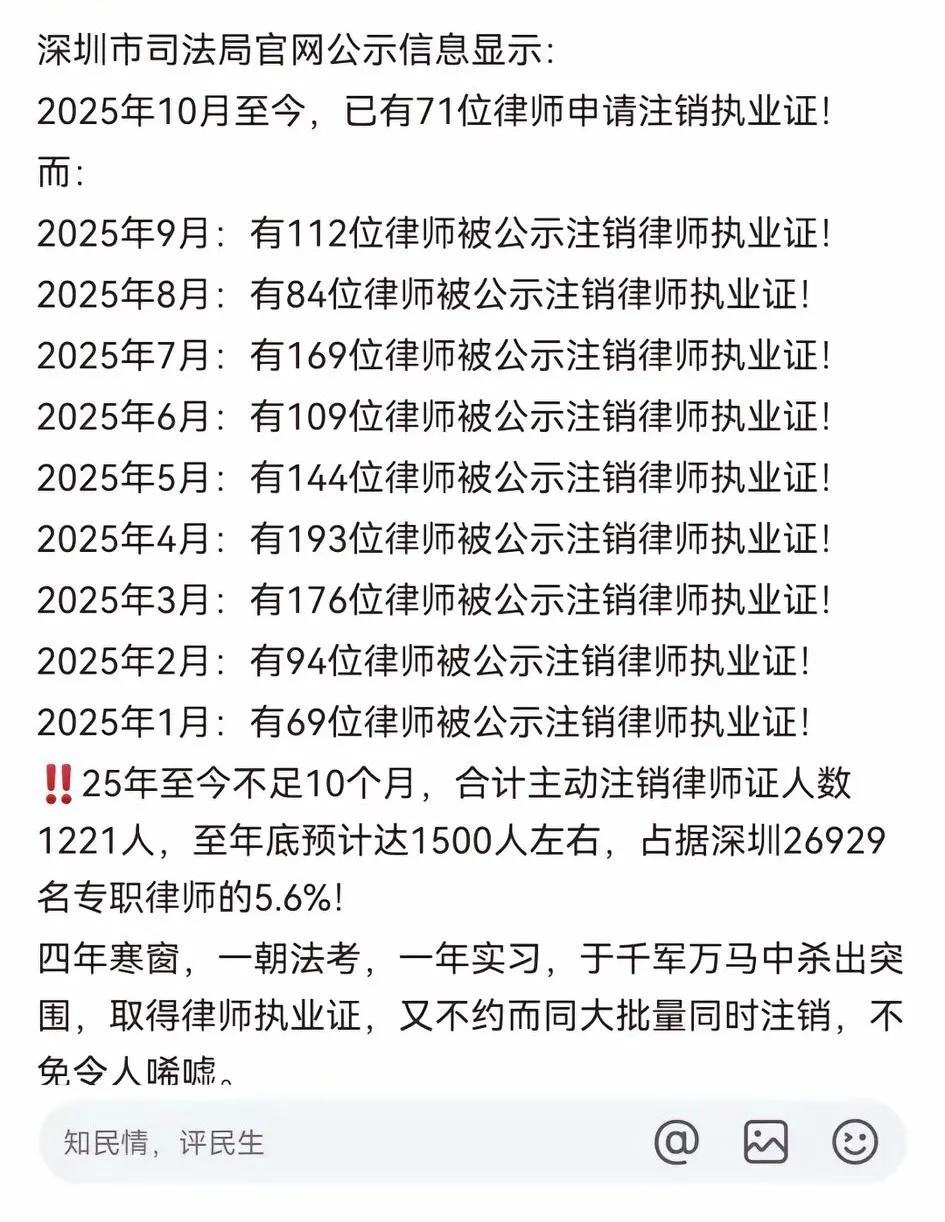 这是真的假的啊，深圳这么发达的城市，精英律师也这么难做吗？[流泪]，简直不敢相信