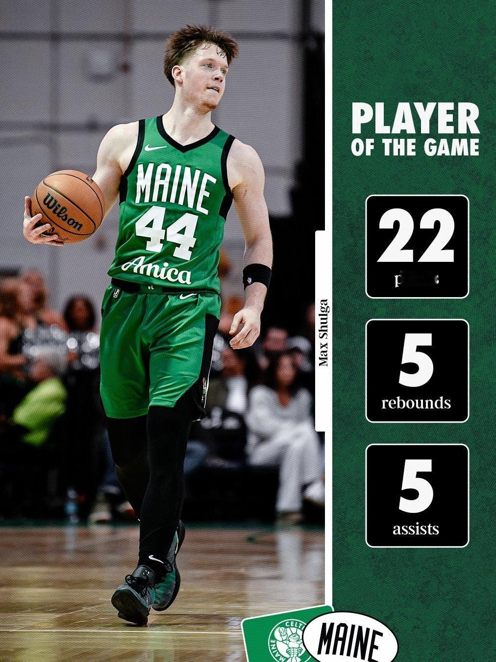 Player Of The Game : Max Shulga ☘️ 🦞 💚