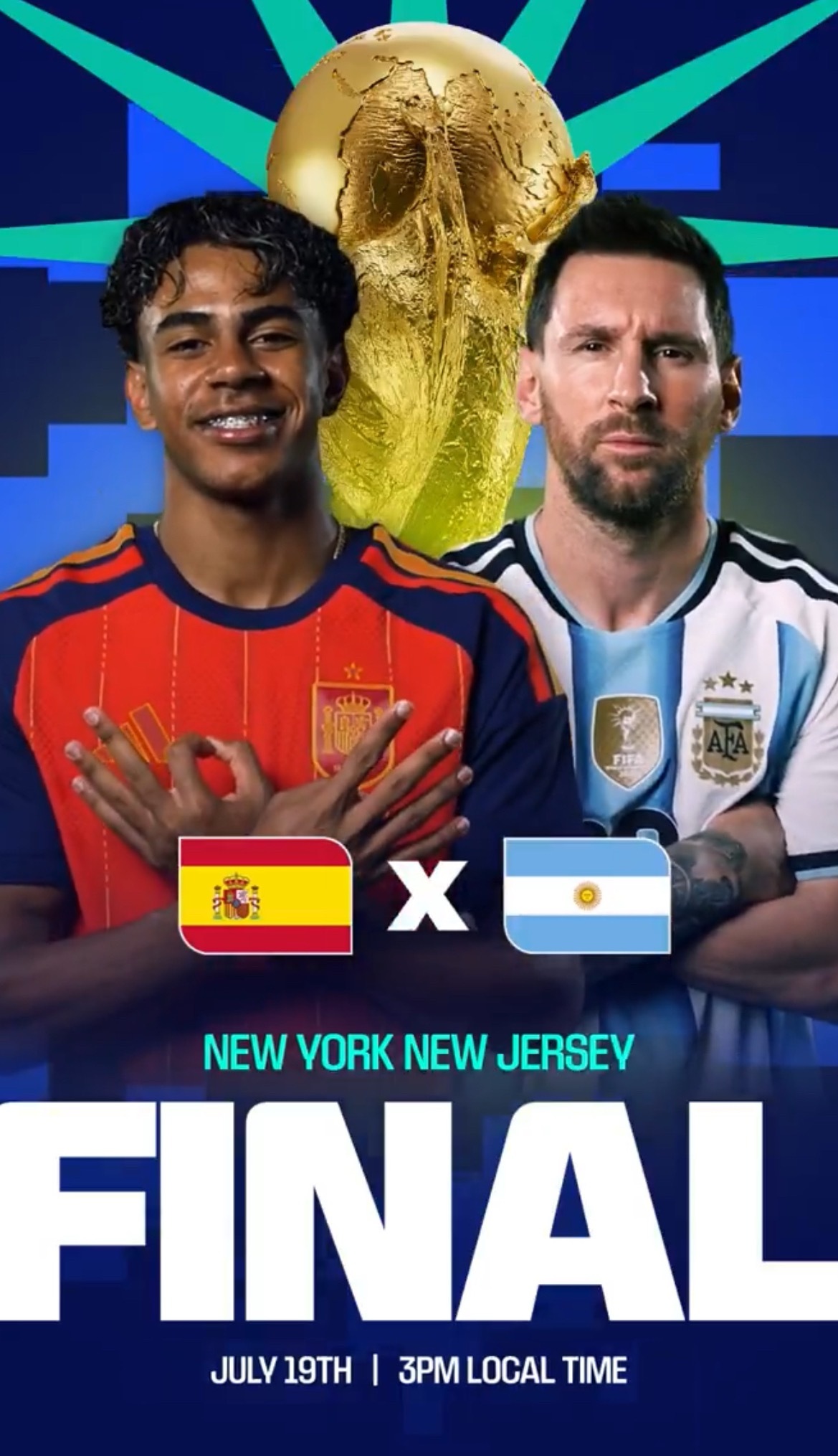 今晚凌晨3点西班牙vs阿根廷，谁将赢得大力神杯？🏆世界杯西班牙vs阿根廷