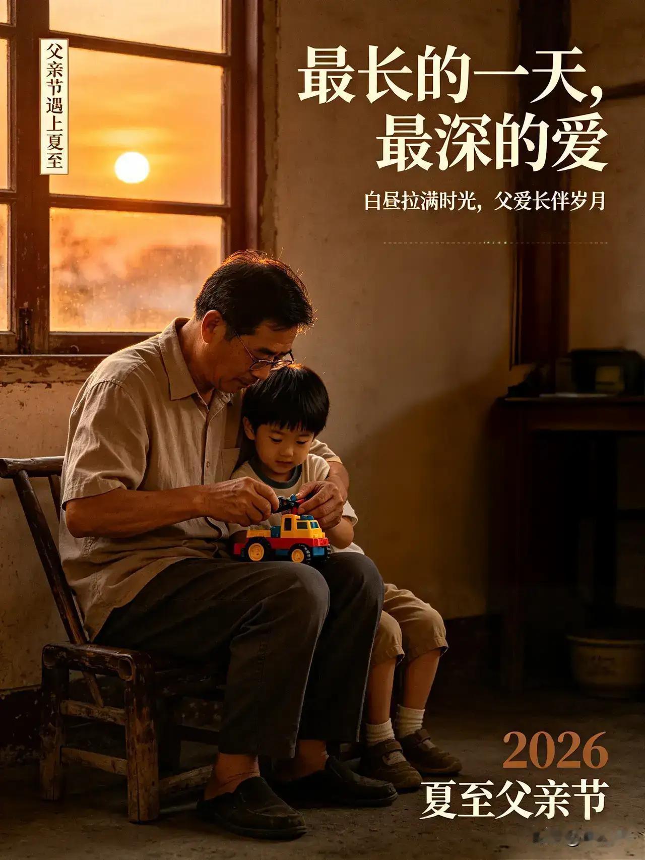 今年夏至恰逢父亲节，实属百年难遇的良辰吉日。一年之中白昼最长，恰似老爸那绵长深沉