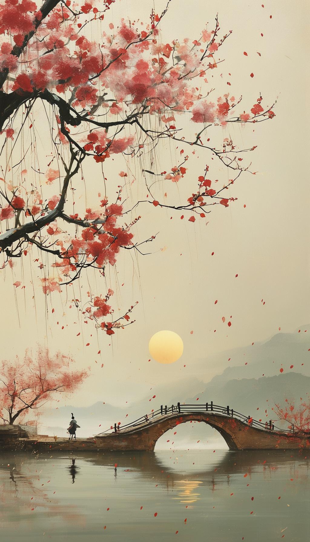 春暮
 
飞絮轻随落日流，
残红半落小桥头。
东风不解行人意，
又送莺声过画楼。