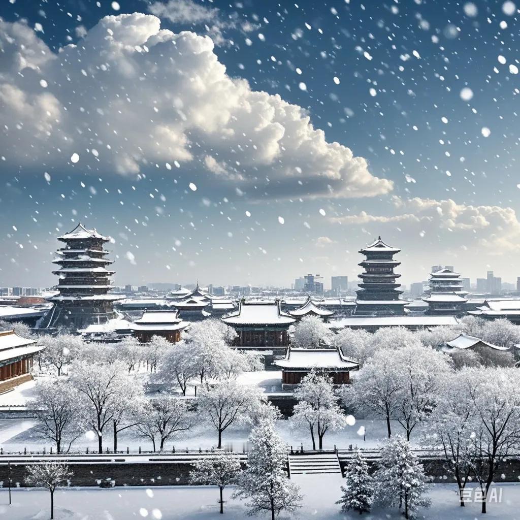 山西大同晴空万里突转大雪纷飞国庆第一天，山西大同上演奇景！本该秋意浓，却突降大雪