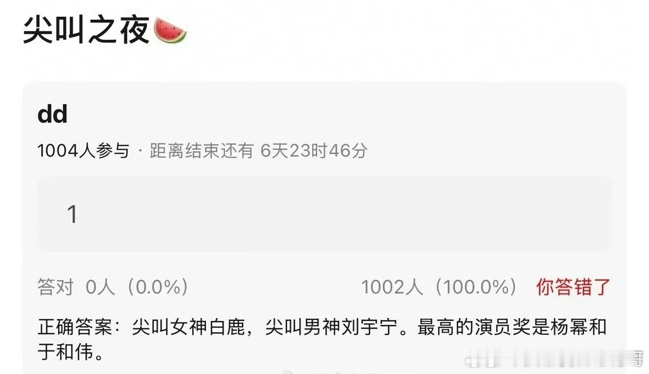 尖叫之夜🍉 白鹿尖叫女神 刘宇宁尖叫男神杨幂、于和伟最高演员奖 