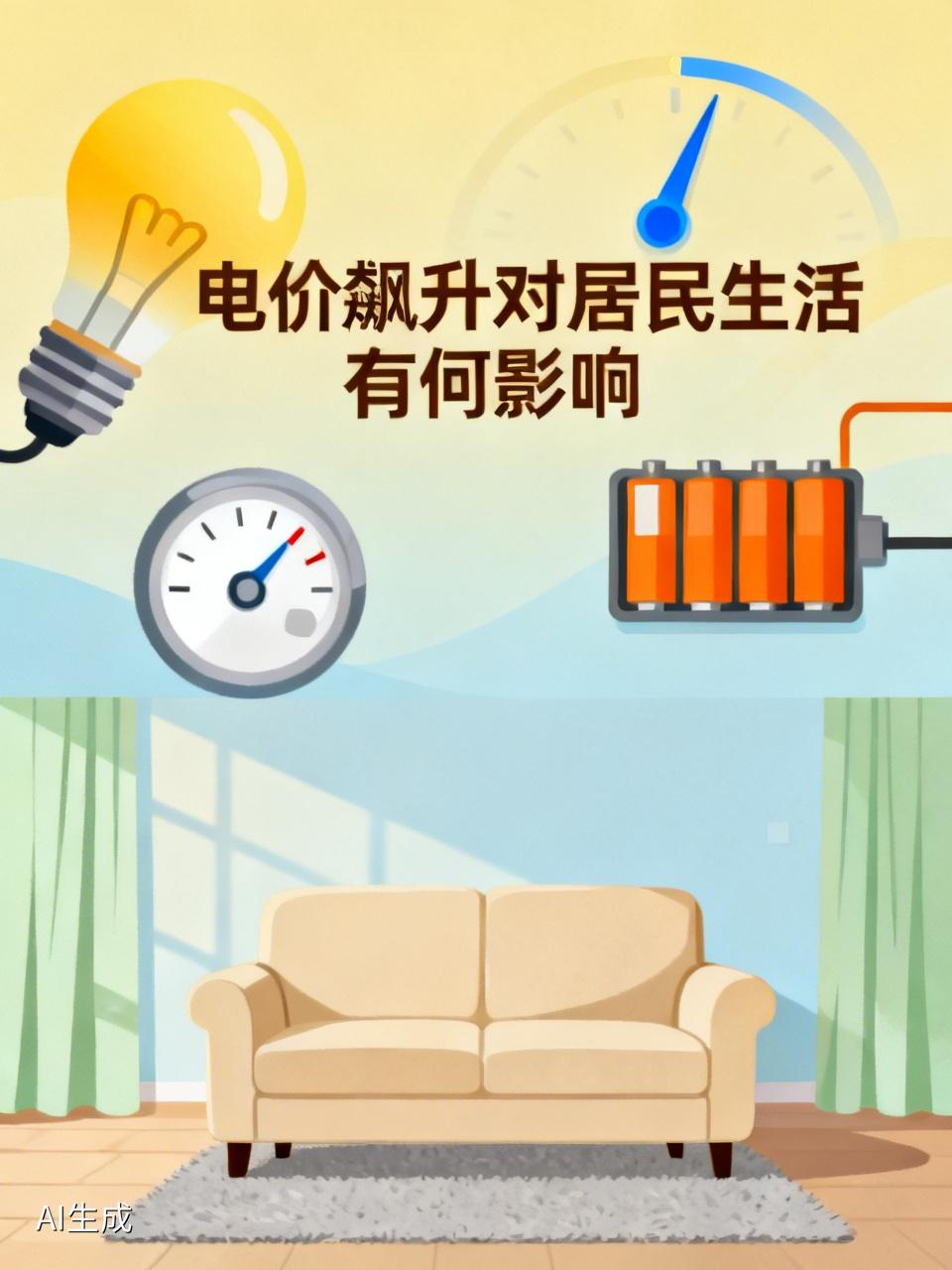 电价飙升对居民生活的影响可不小。就拿家庭用电来说，以前每月电费可能两三百，电价一
