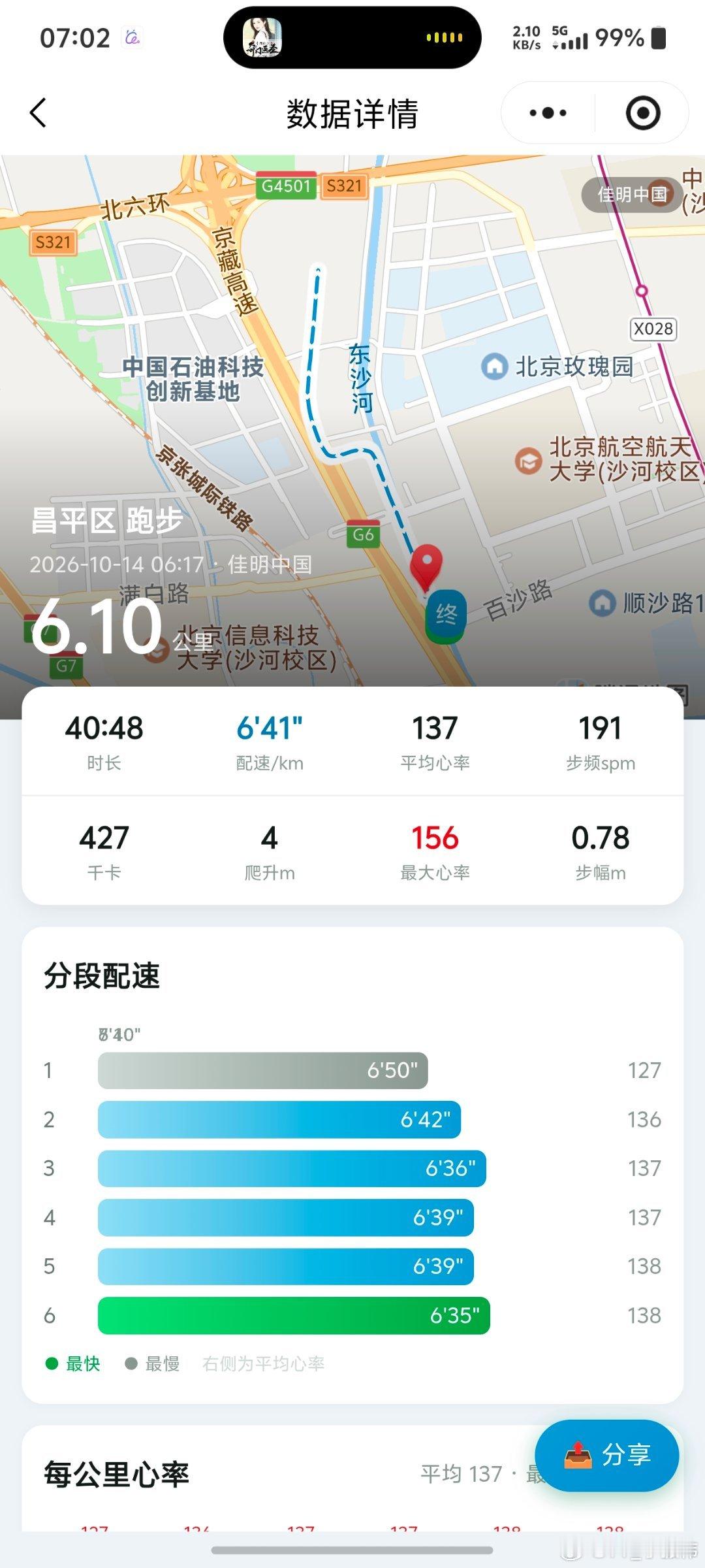 跑步[超话]坚持一周三次跑步健康无伤跑 赛后第二次恢复跑 ​​​