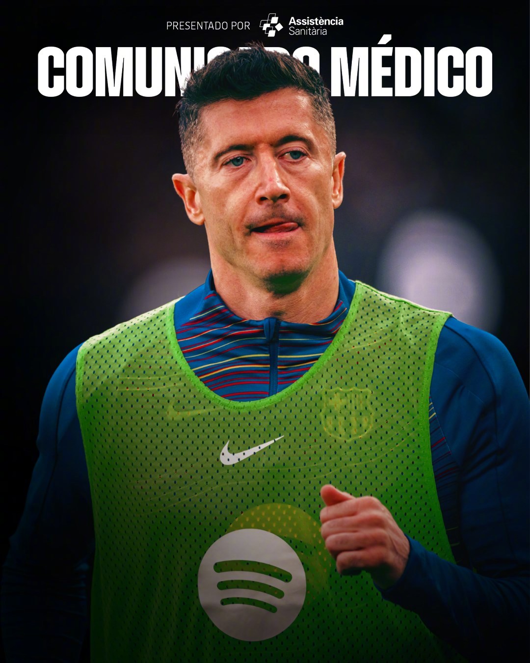 ❗巴萨医疗公告▶️一线队球员莱万多夫斯基在昨日对阵比利亚雷亚尔的比赛中受伤，经检