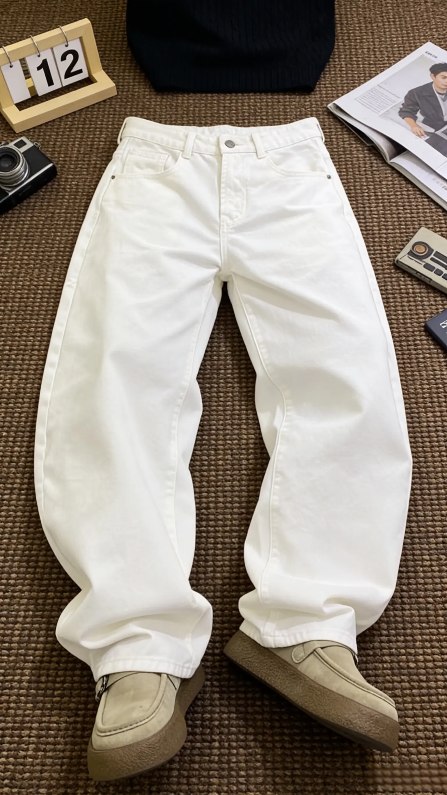 谁能拒绝这款美式复古高街质感弯刀裤牛仔裤宽松纯棉潮流高级感痞帅香蕉裤长裤