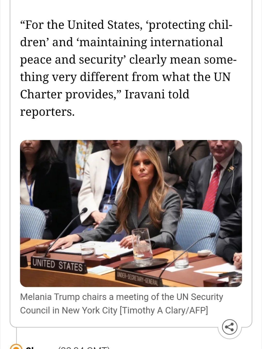 英记者就伊朗丧生百名女学生质问以方¹ 滑稽的是，联合国安理会正在开会，主题是“战