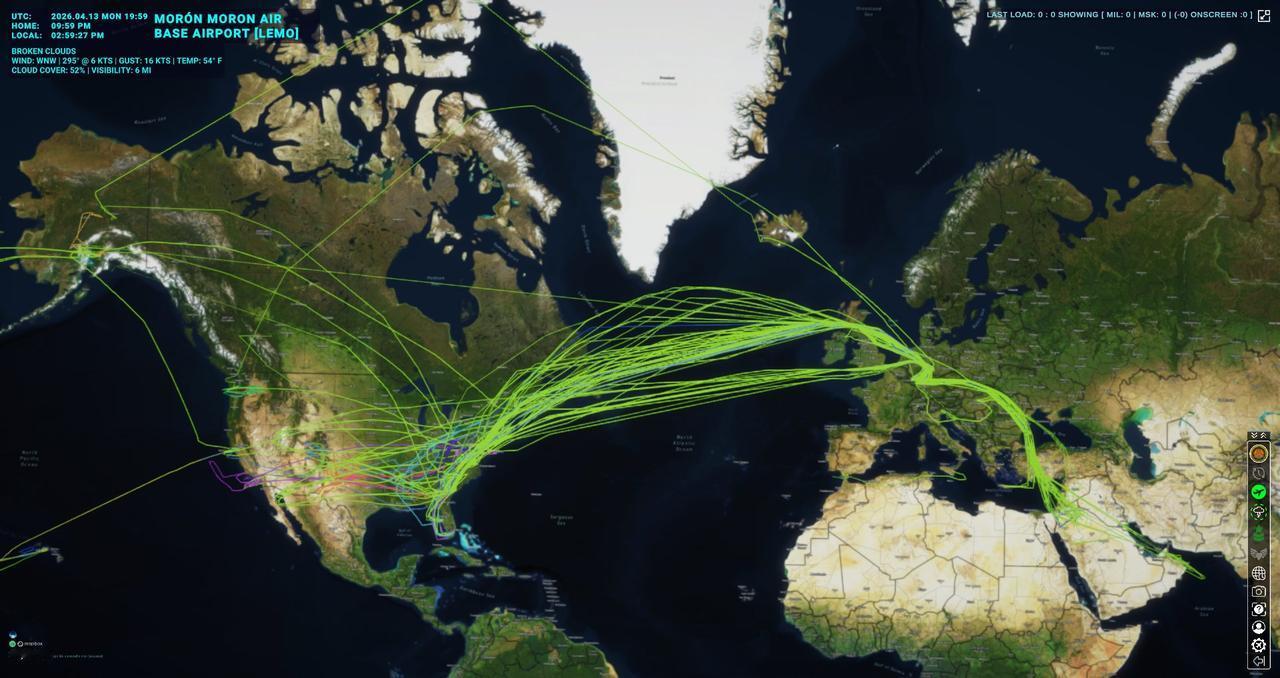 过去7天时间里，美军C-17A战略运输机执行了521架次的飞行任务（不包括印太地