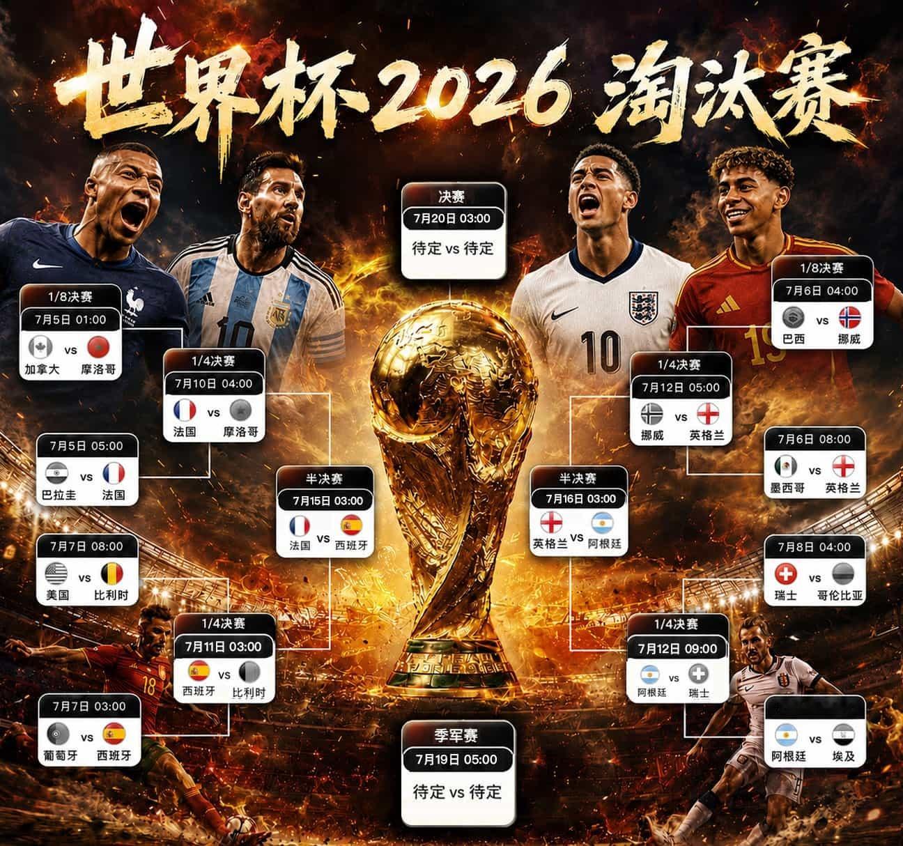 美加墨世界杯   半决赛赛程 