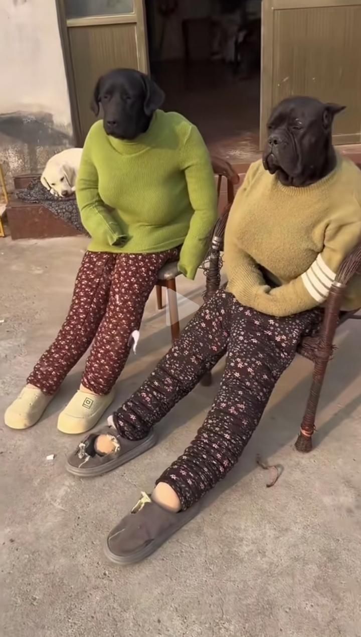 直接笑不活了！这是谁家天才主人太会整活了！给狗狗穿上毛衣+棉裤+棉鞋，还端端正正