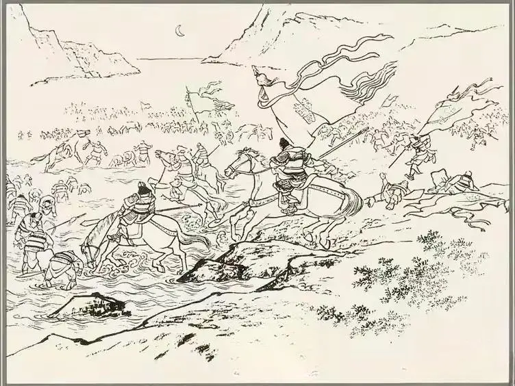 这支军队乱糟糟的好像有点溃不成军啊，正慌不择路地往河里跑，一看就是打了...