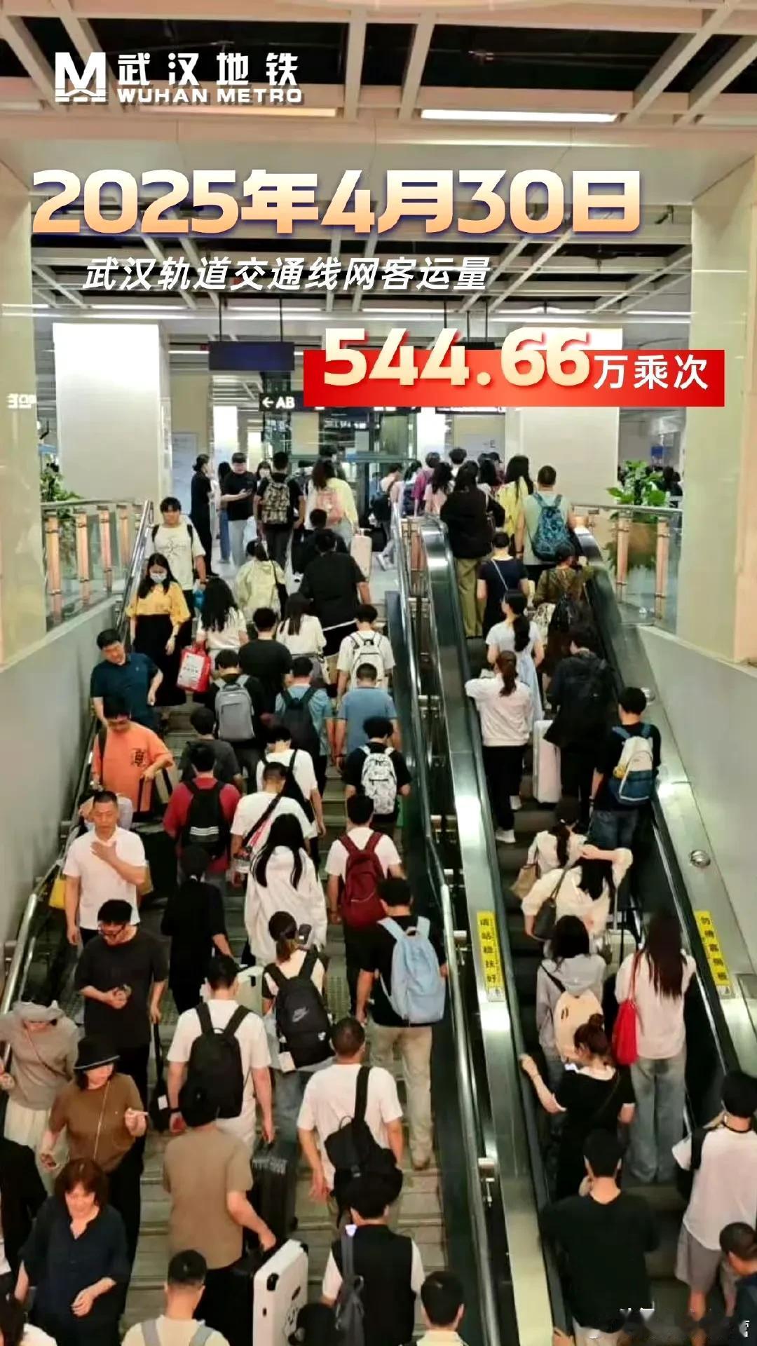 再破500万+！武汉地铁迎来五一客流高峰

来自武汉地铁运营的消息
4月30日，