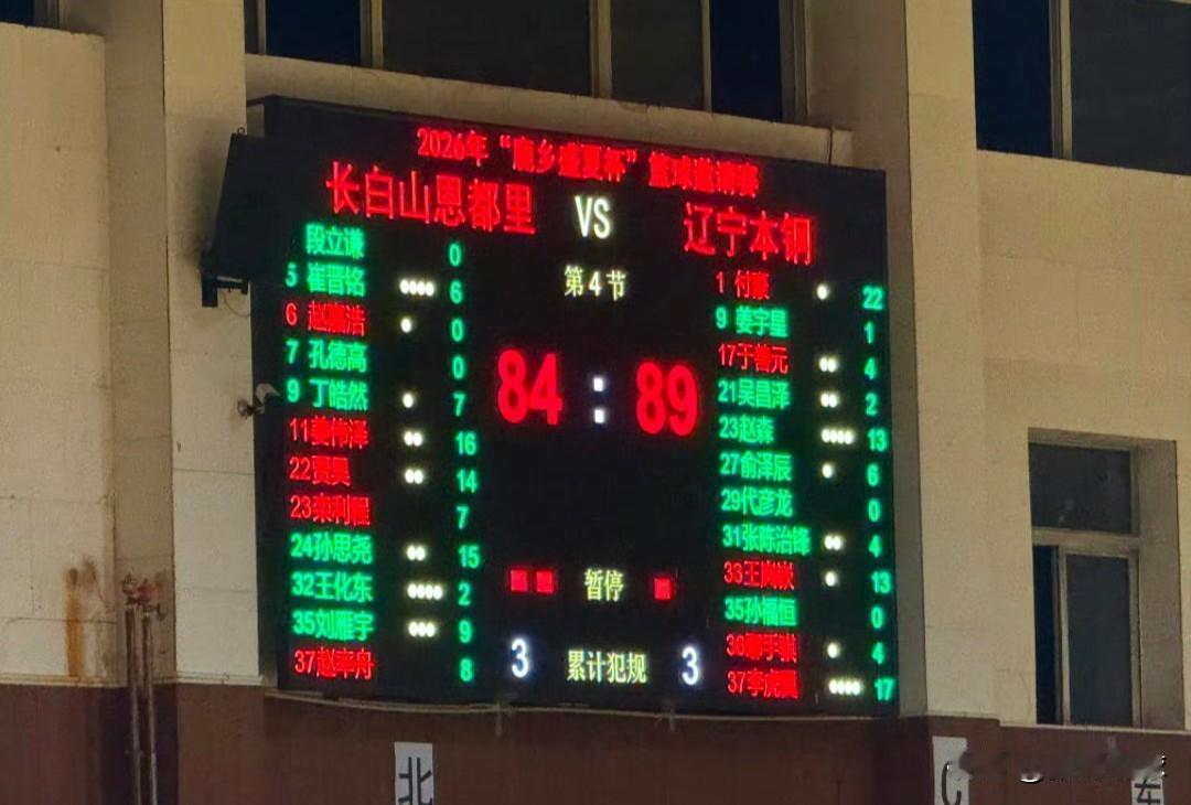 吉林84-89辽宁，吉林阵容让人担忧，王化东和崔晋铭都在，曾繁日不在队中。

吉