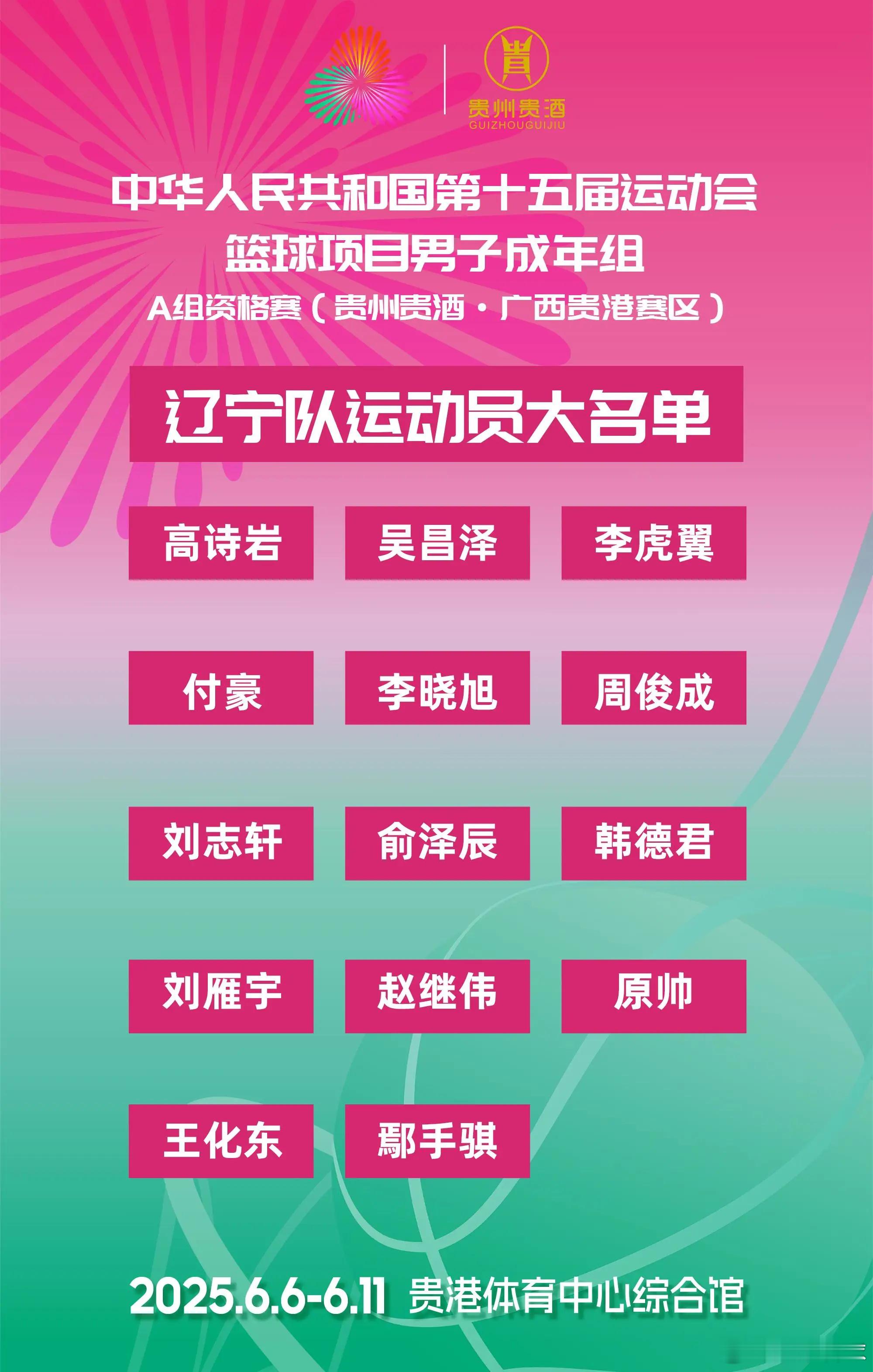 全运会男篮成年组预赛即将开打，辽宁队大名单出炉⬇️ 郭艾伦+张镇麟无缘杨鸣指导带