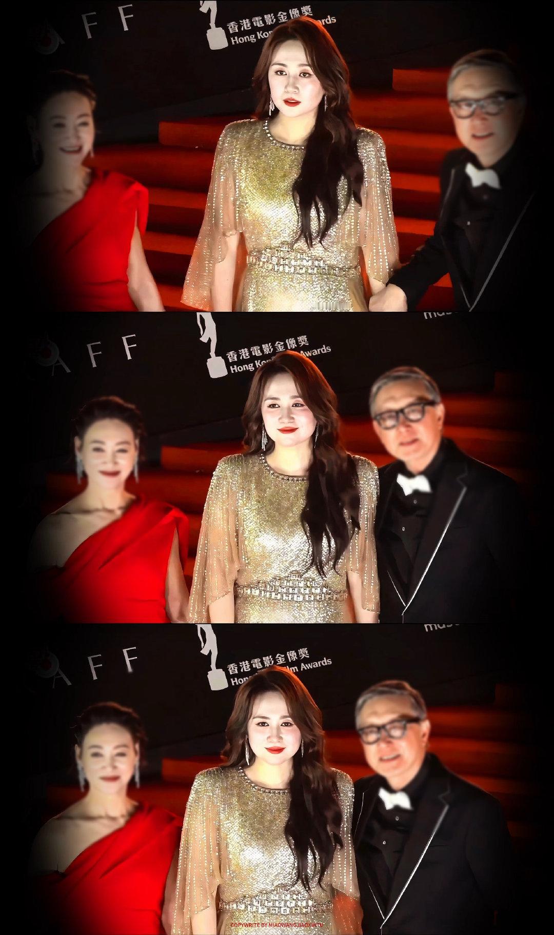 马丽港风适配度马丽这个气质完全legend级别港风卷发搭配鎏金亮片裙，马丽在光影