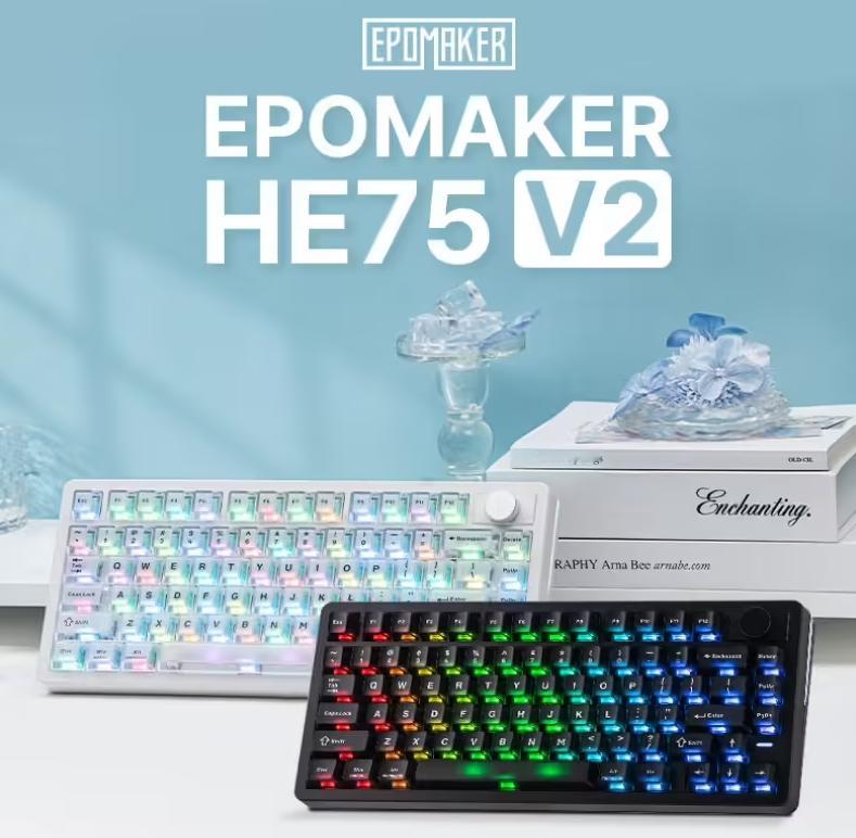EPOMAKER HE75 V2 三模磁轴键盘国行发售：环绕侧灯带，449 元I