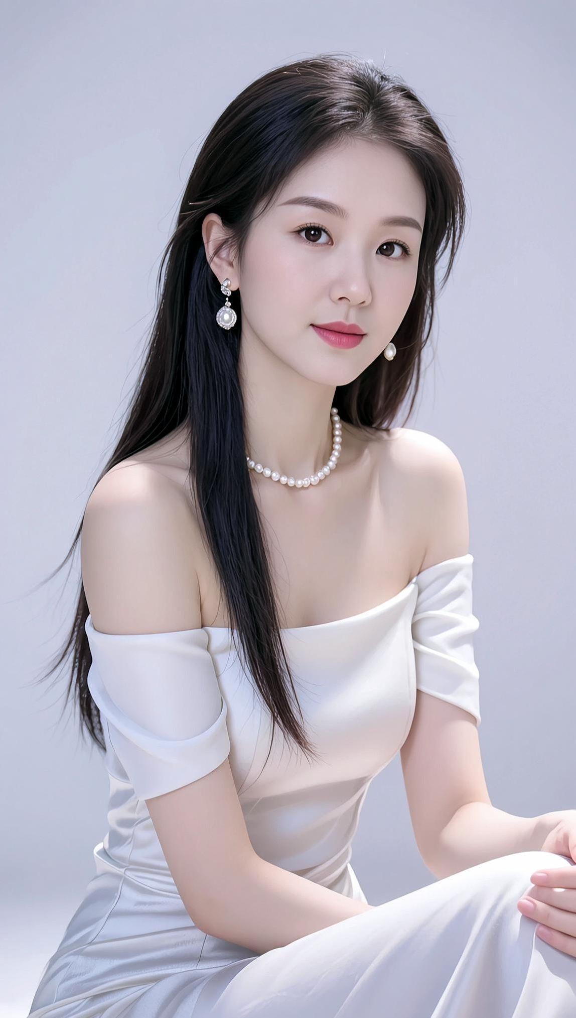 AI柔美白裙照 抖音ai创作