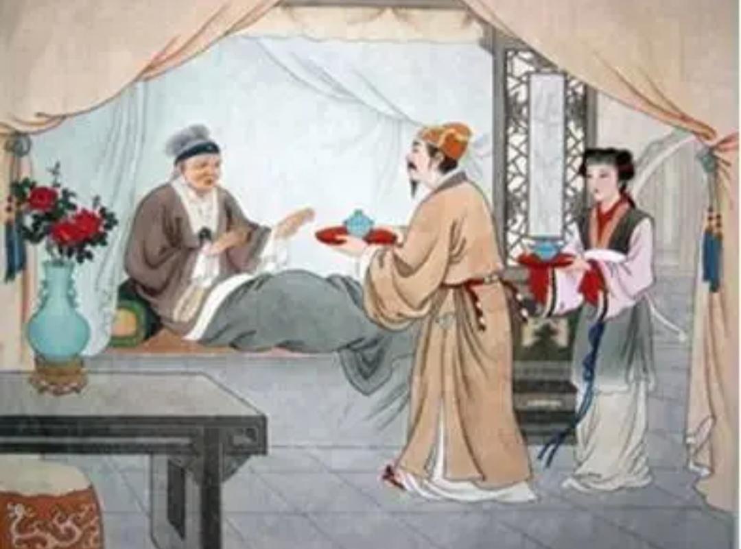 上联，端杯敬茶慈母前，尊卑有序

下联，？？？