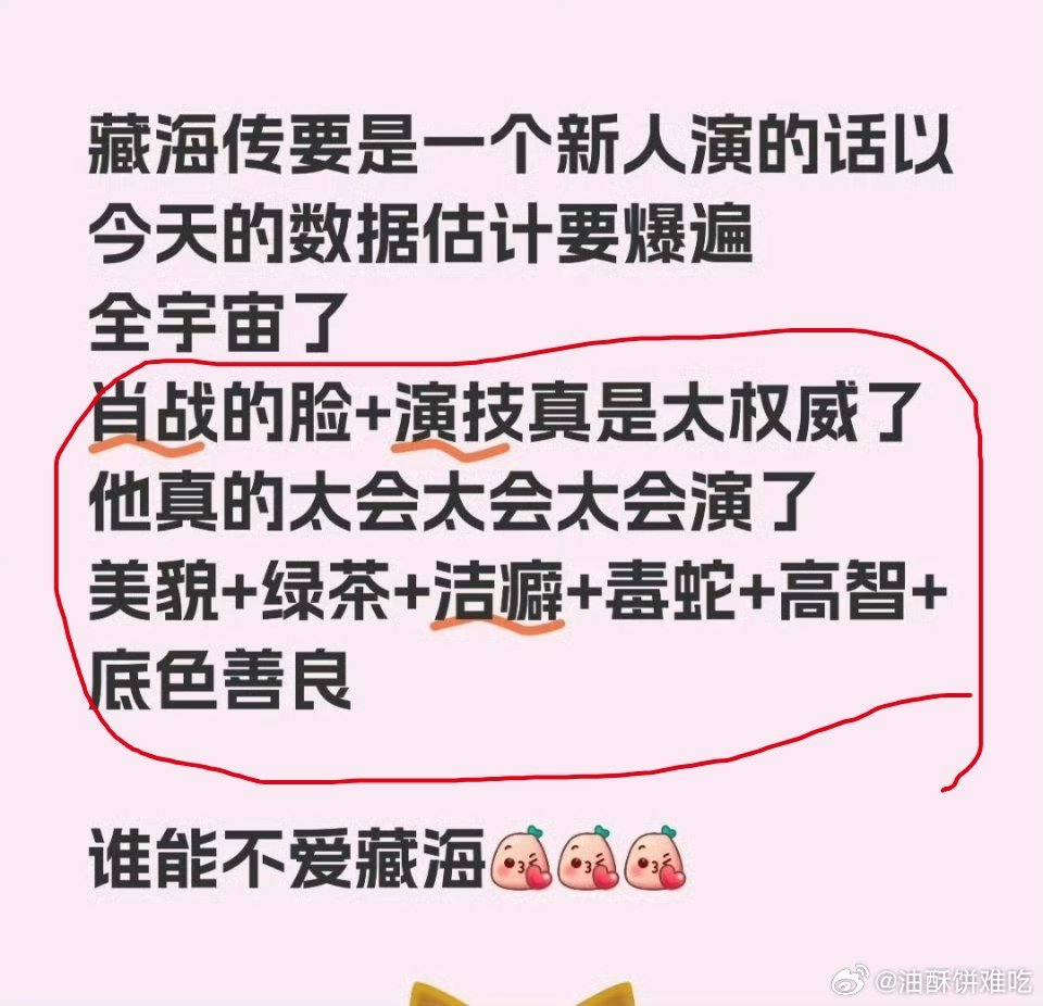 这就是个伪命题，新人根本不可能接到这种班底，其次我圈起来那一坨都是肖战给角色赋魅