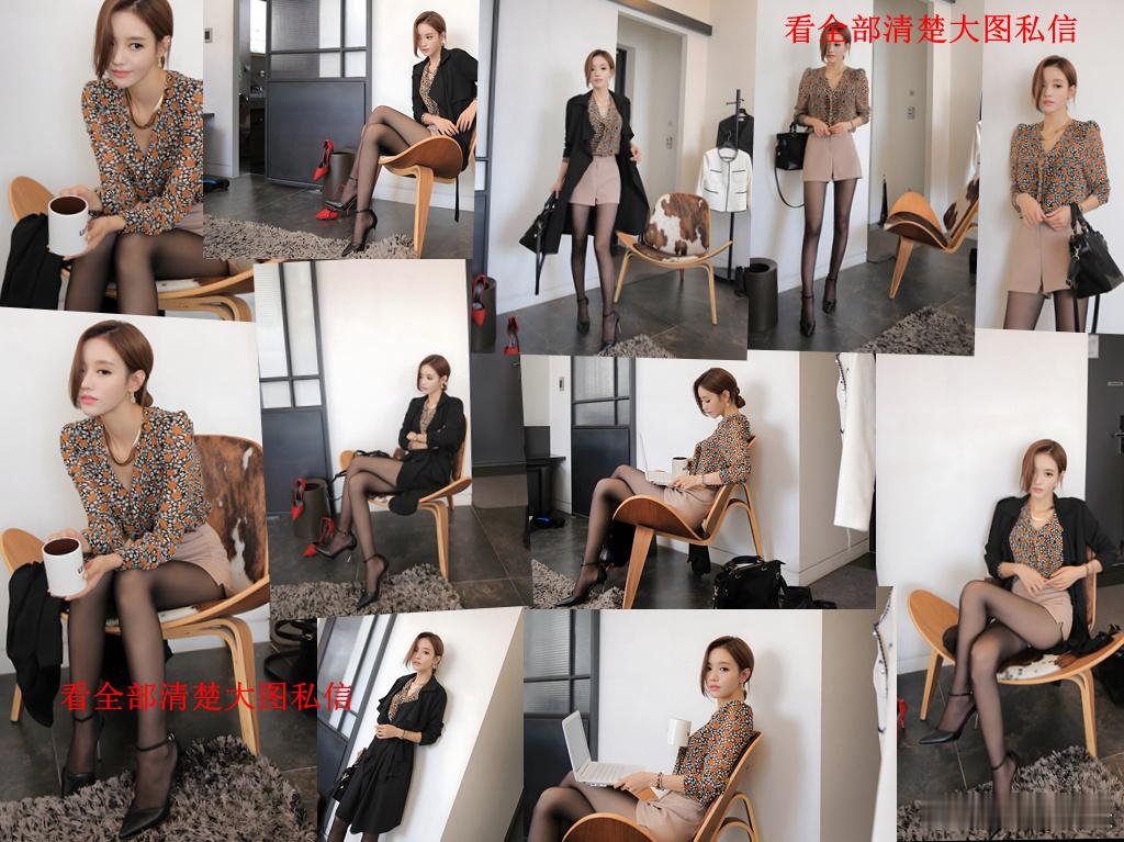 黑风衣小热裤搭配黑丝黑高跟... ​​​