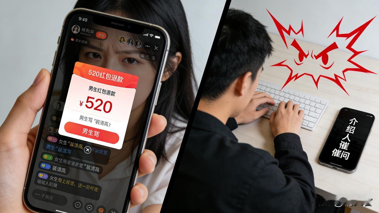 我退了相亲对象的520红包，他骂我“装清高”
 
昨天，我把相亲对象发的520红