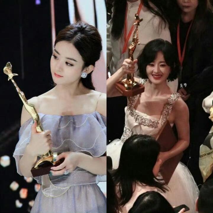 赵丽颖早就是金鹰奖大满贯了金鹰奖荣誉被赵丽颖尽数收入囊中，女神、视后、人气奖项一