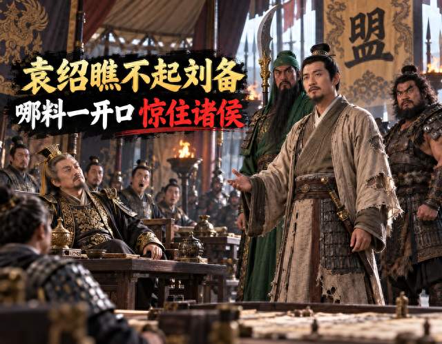 刘备三人穷得连像样兵马都没有，袁绍当众看不起他