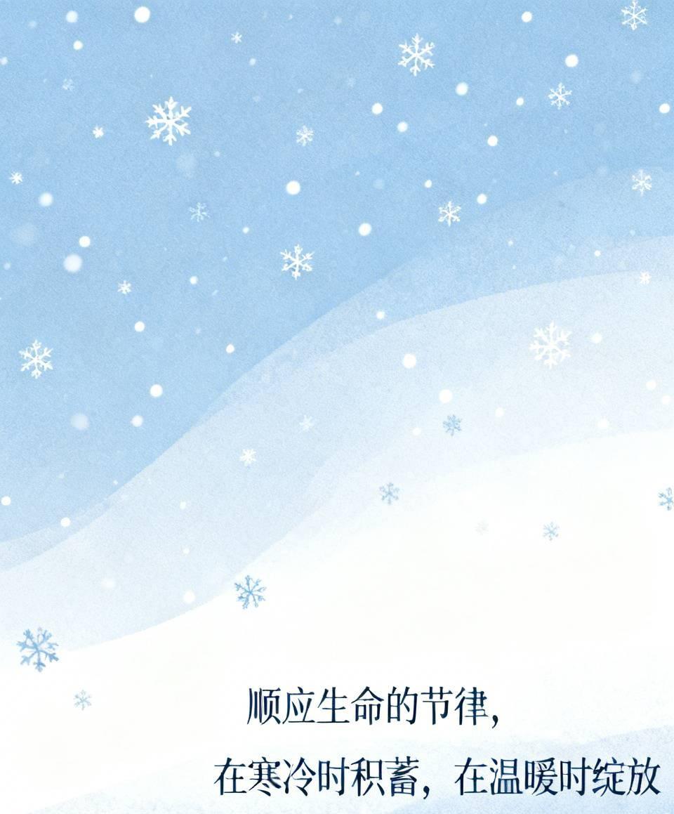 顺应之雪
雪花在严寒中凝结，轻盈飘落。它不抗拒风的吹拂，也不执着于落地的姿态。若