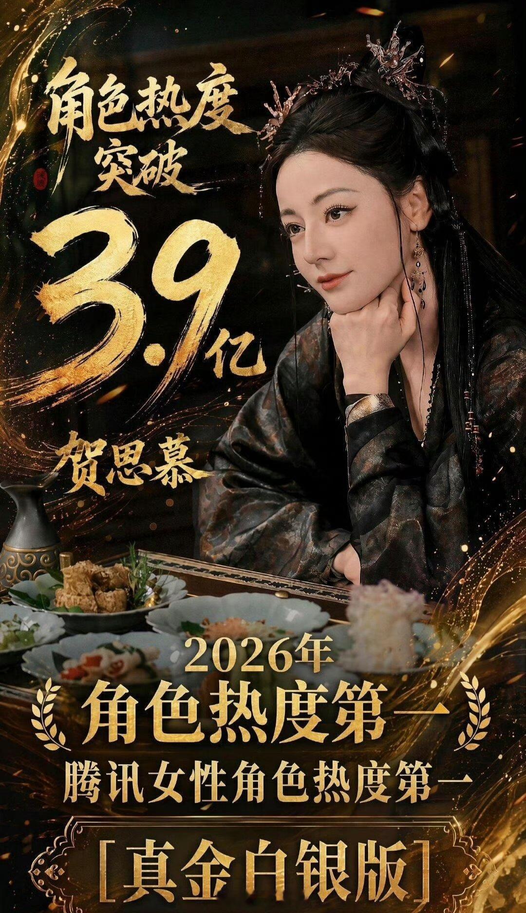 迪丽热巴《白日提灯》贺思慕角色热度破3.9亿成为腾讯视频2026年角色热度TOP