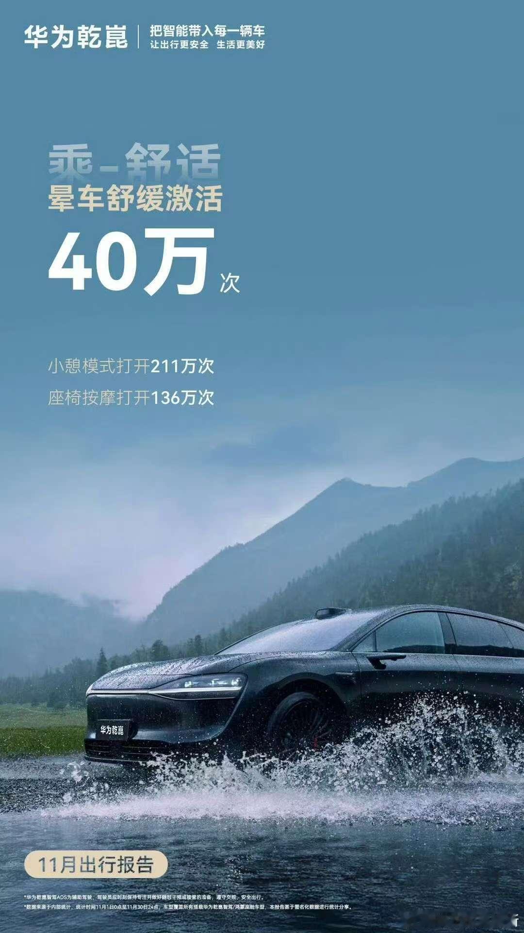 买车就买乾崑智驾 华为乾崑这11月的数据是直接“杀疯了”呀，车位到车位2.0单月