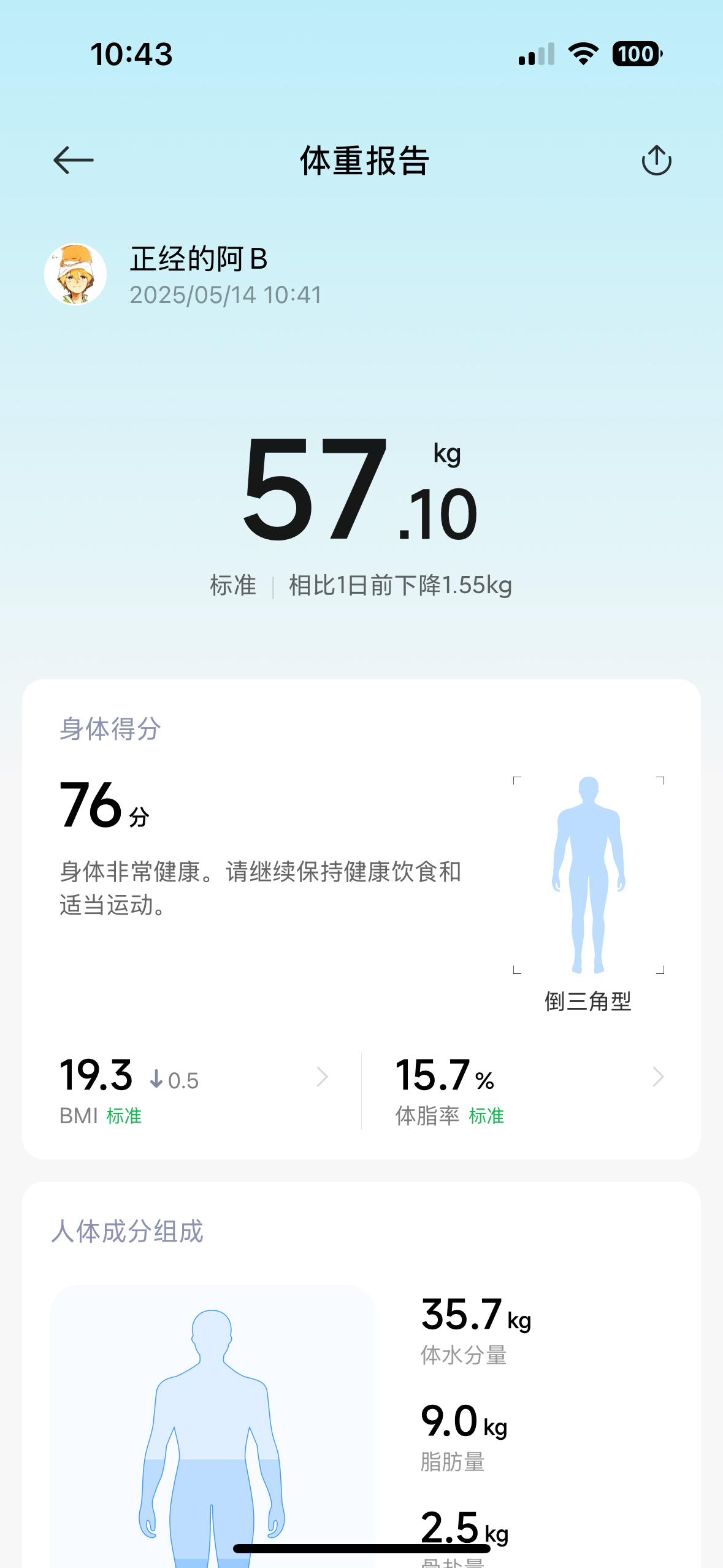 今天用米家八电极体脂秤S800在称了下，有好几个不足[二哈] ​​​