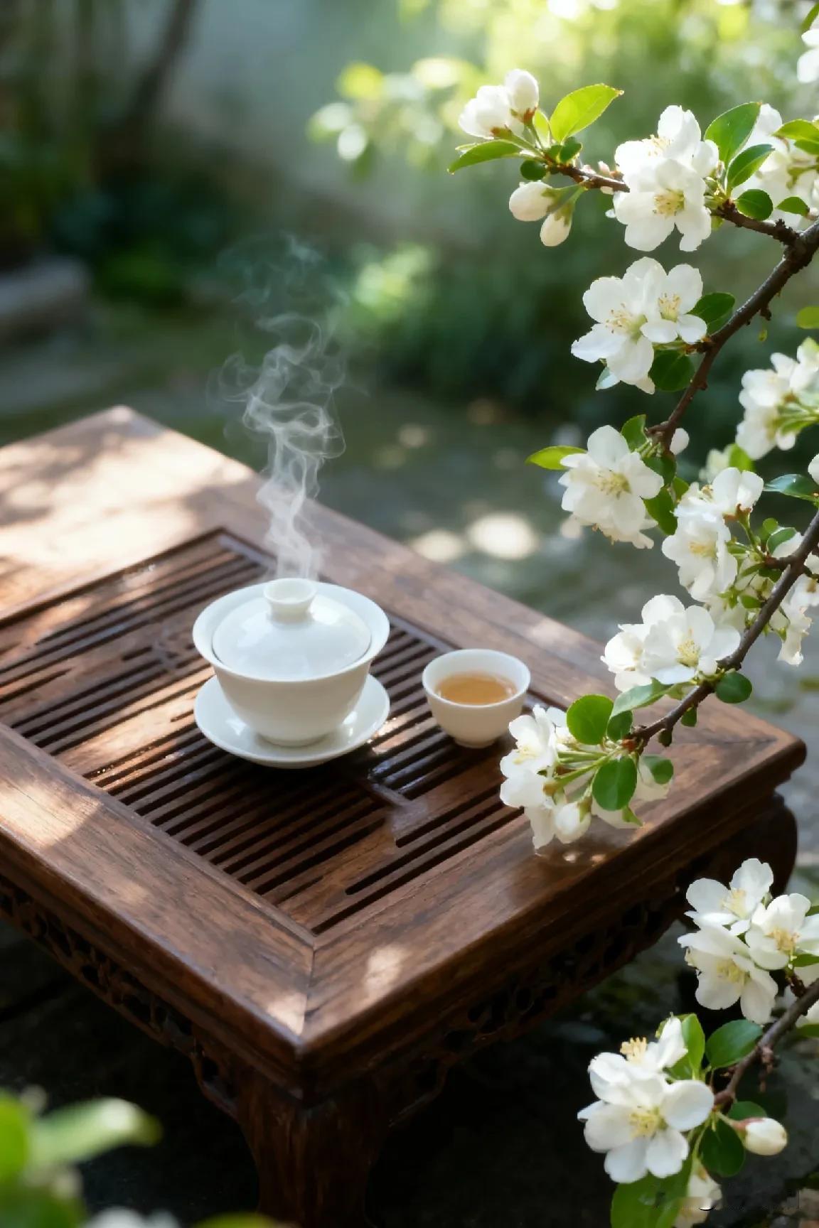 《西江月·自珍》
 
晨起一杯清露，
暮归半盏香茶。
闲时漫步赏烟霞，
莫让俗尘