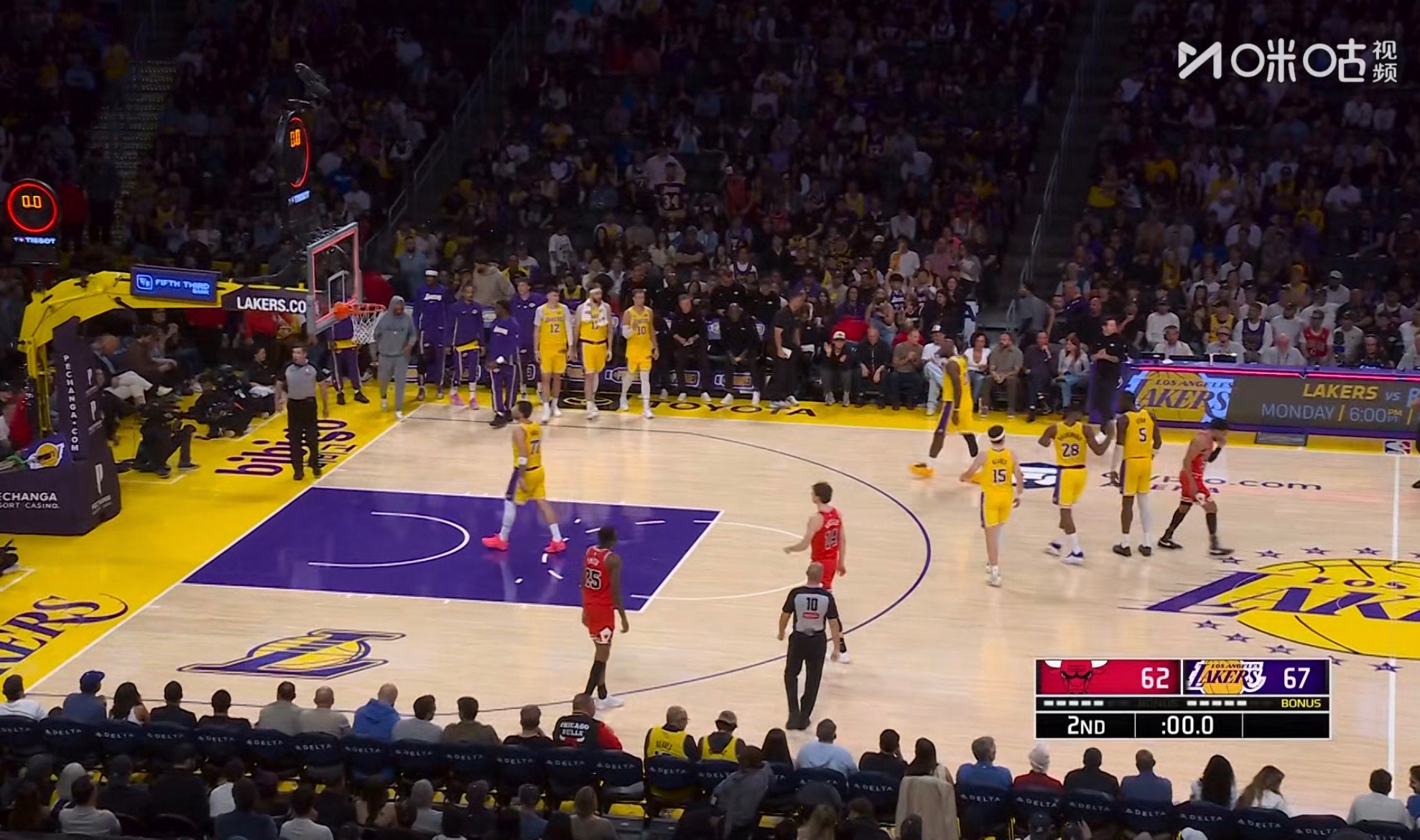 今天打得挺激情的 公牛vs湖人