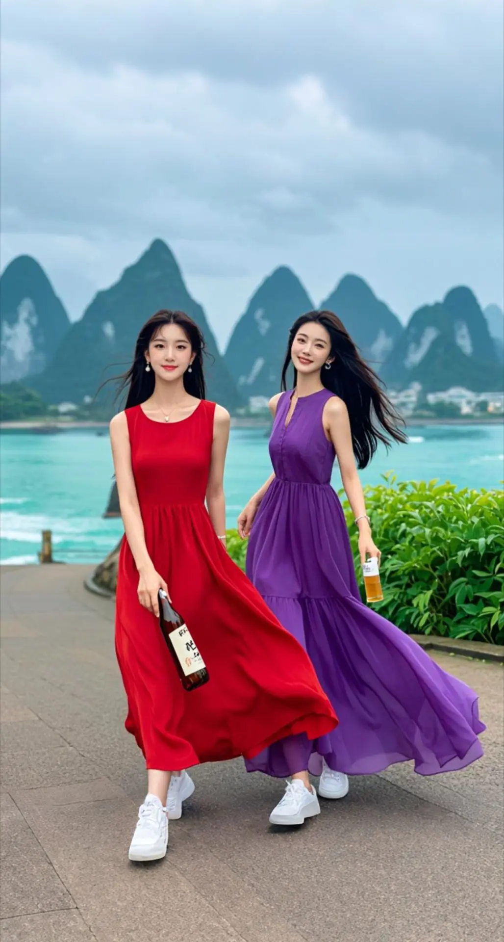 AI扩图 AI桂林海畔美
