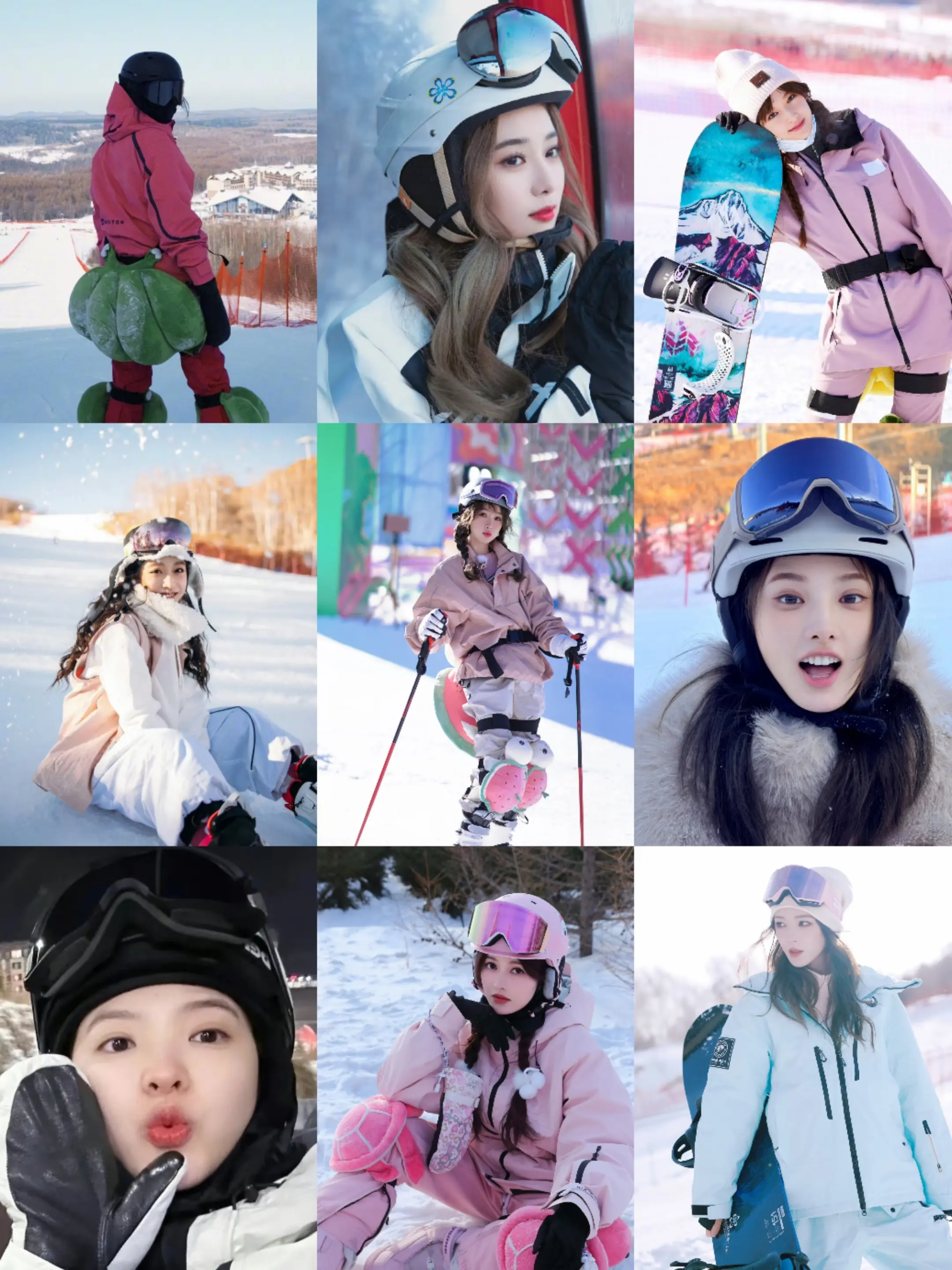 赴一场雪之约｜女明星的冬日滑雪碎片🧩。徐艺洋/程潇/姜贞羽/张予曦...