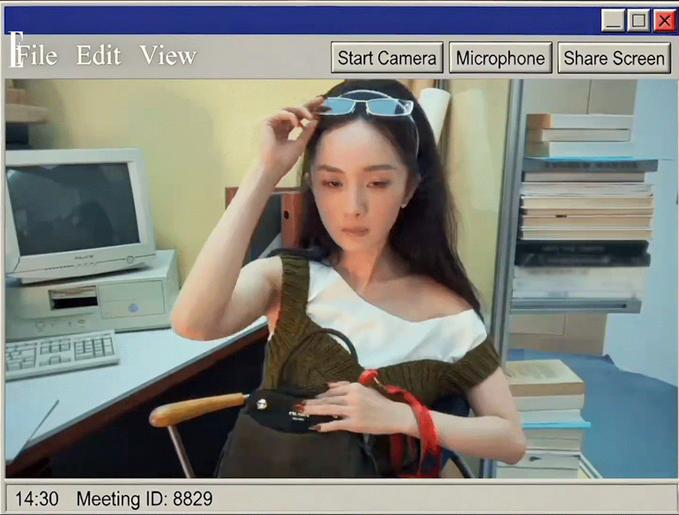 杨幂用腾讯会议belike杨幂我们用的是同一个腾讯会议吗！低像素的神来了 
