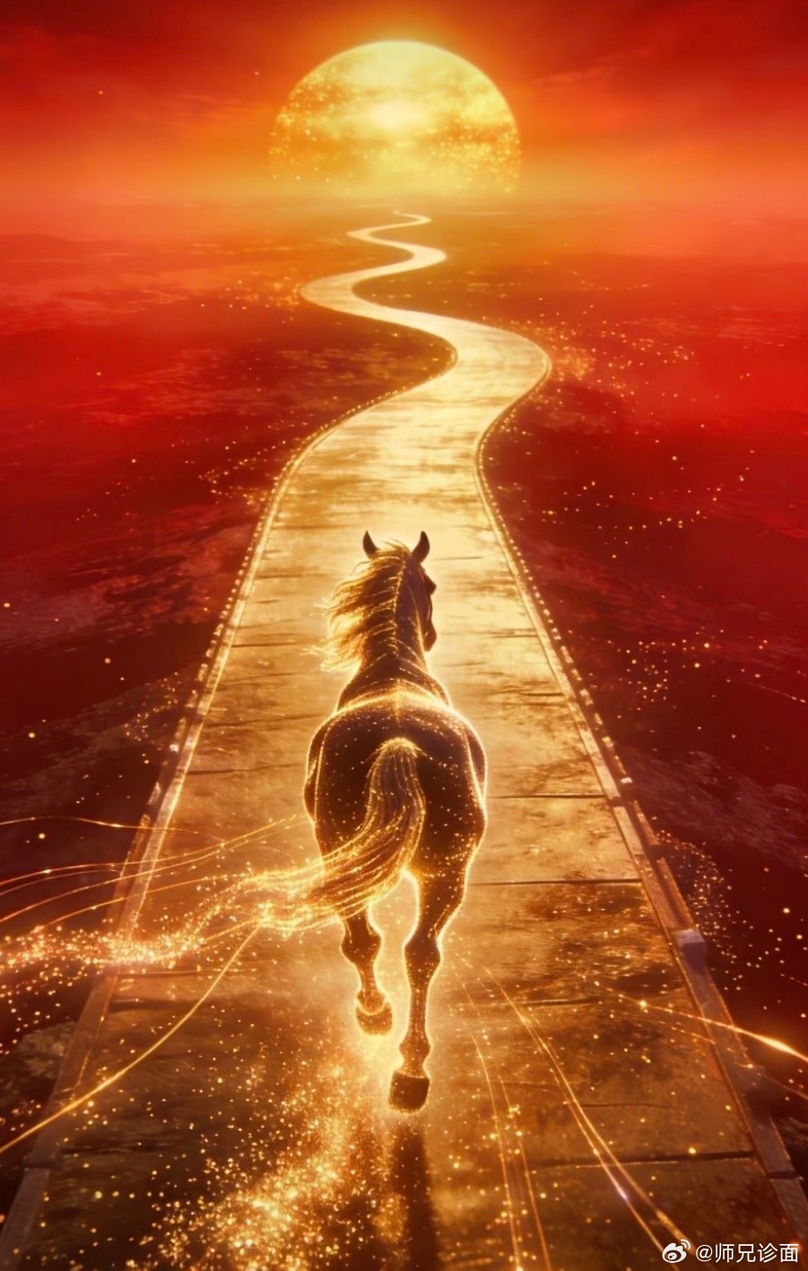 马年走金光大道，寓意着我们在这一年一马平川，马到功成。点赞，想要的都会马上来，马