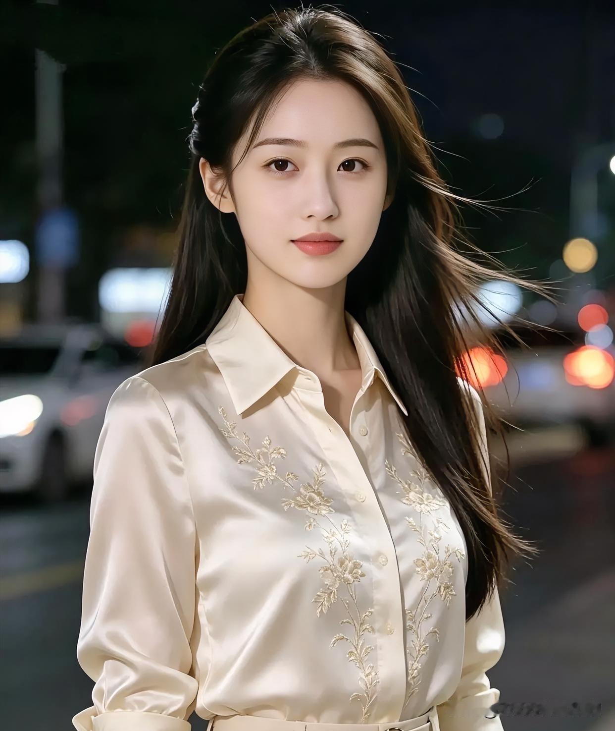散文诗：《夜风绣语》

夜街灯影漾，米衫绣花香。长发随风动，眸光映柔芒。腰束金环
