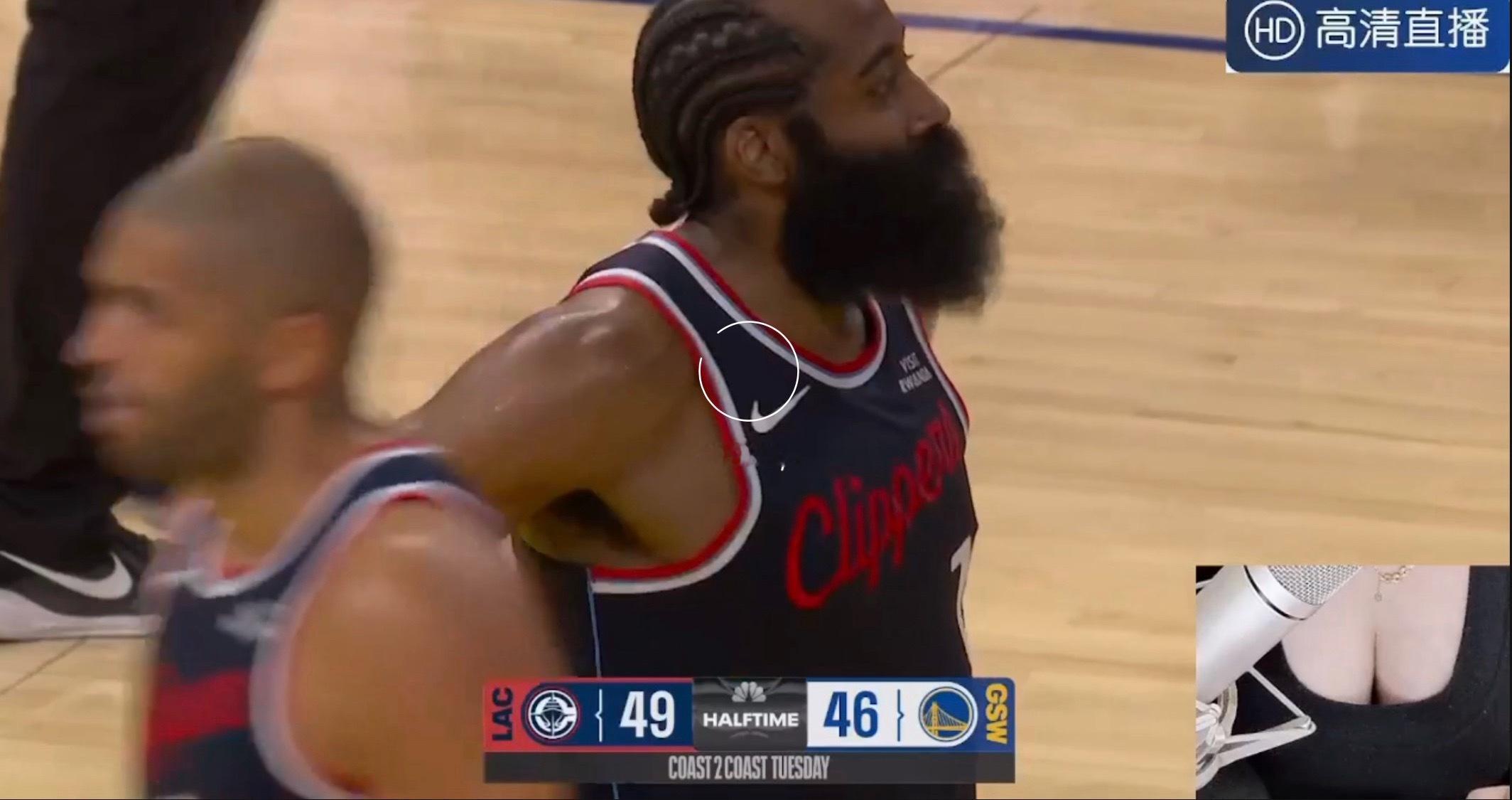 哈登牛逼！半场快船49-46反超勇士三分！[柯基] ​​​