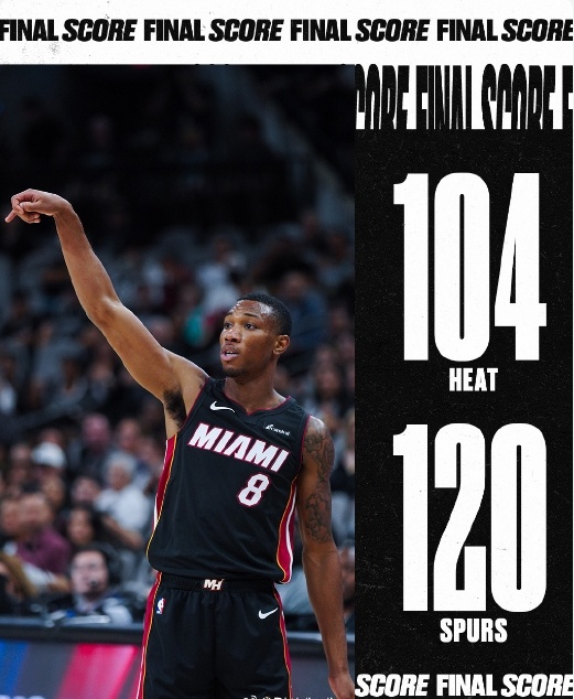 #热火vs马刺##NBA季前赛##文班亚马# 热火104-120不敌马刺各位对文