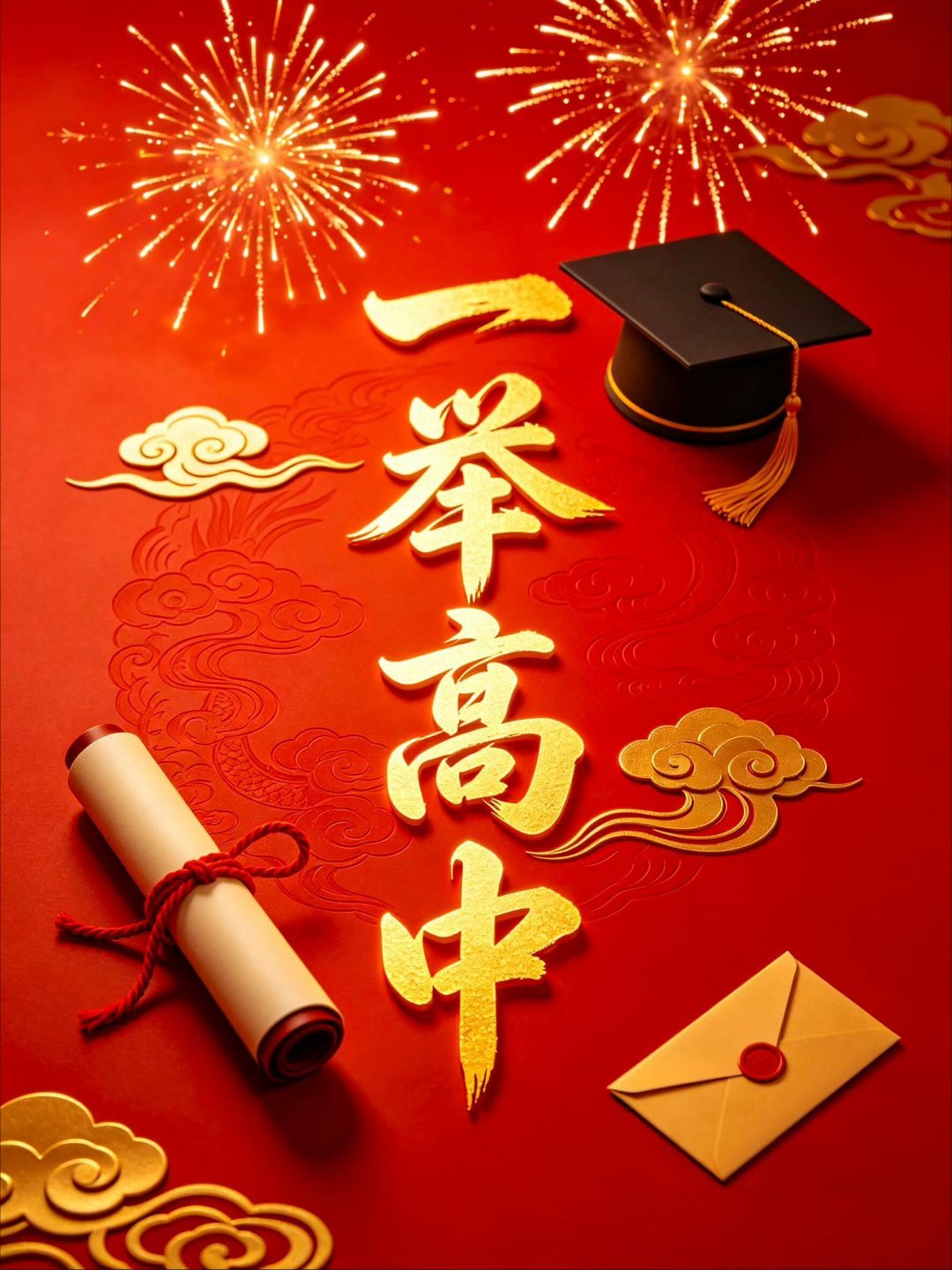 ㊗️我们家今日高考的刘学生落笔生花，超常发挥，旗开得胜，马到成功，一举高中，金榜