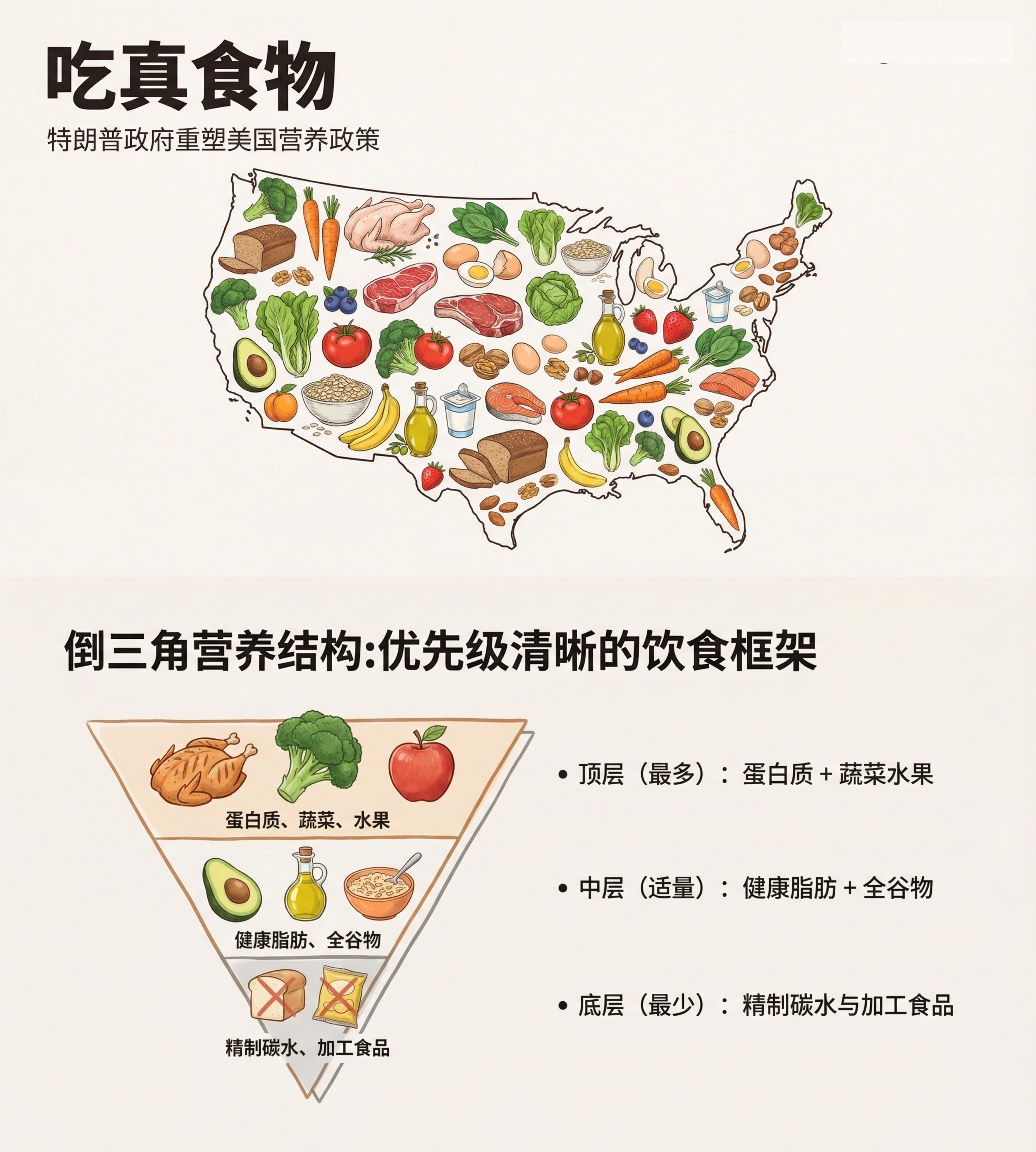 最近很多人讨论的新版美国膳食指南：1、“吃真正的食物”（Eat Real Foo