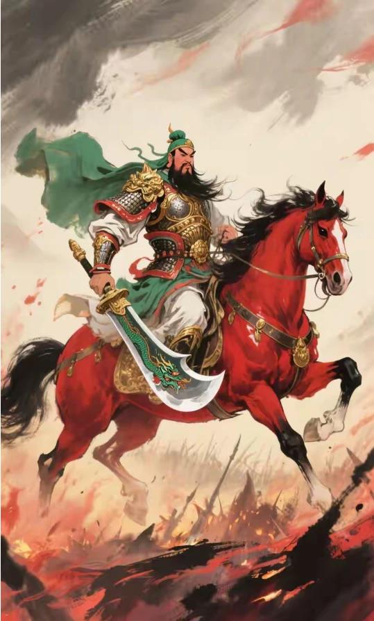 义薄云天关云长，
青龙偃月赴疆场。
温酒之间斩华雄
过五关亦美名扬。