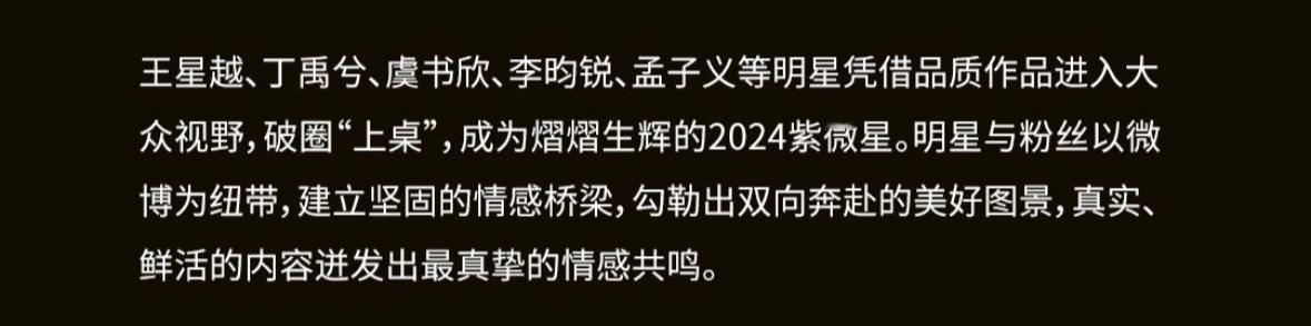 微博娱乐白皮书认证2024现象级涨粉，跻身流量：王星越、丁禹兮、虞书欣、李昀锐、