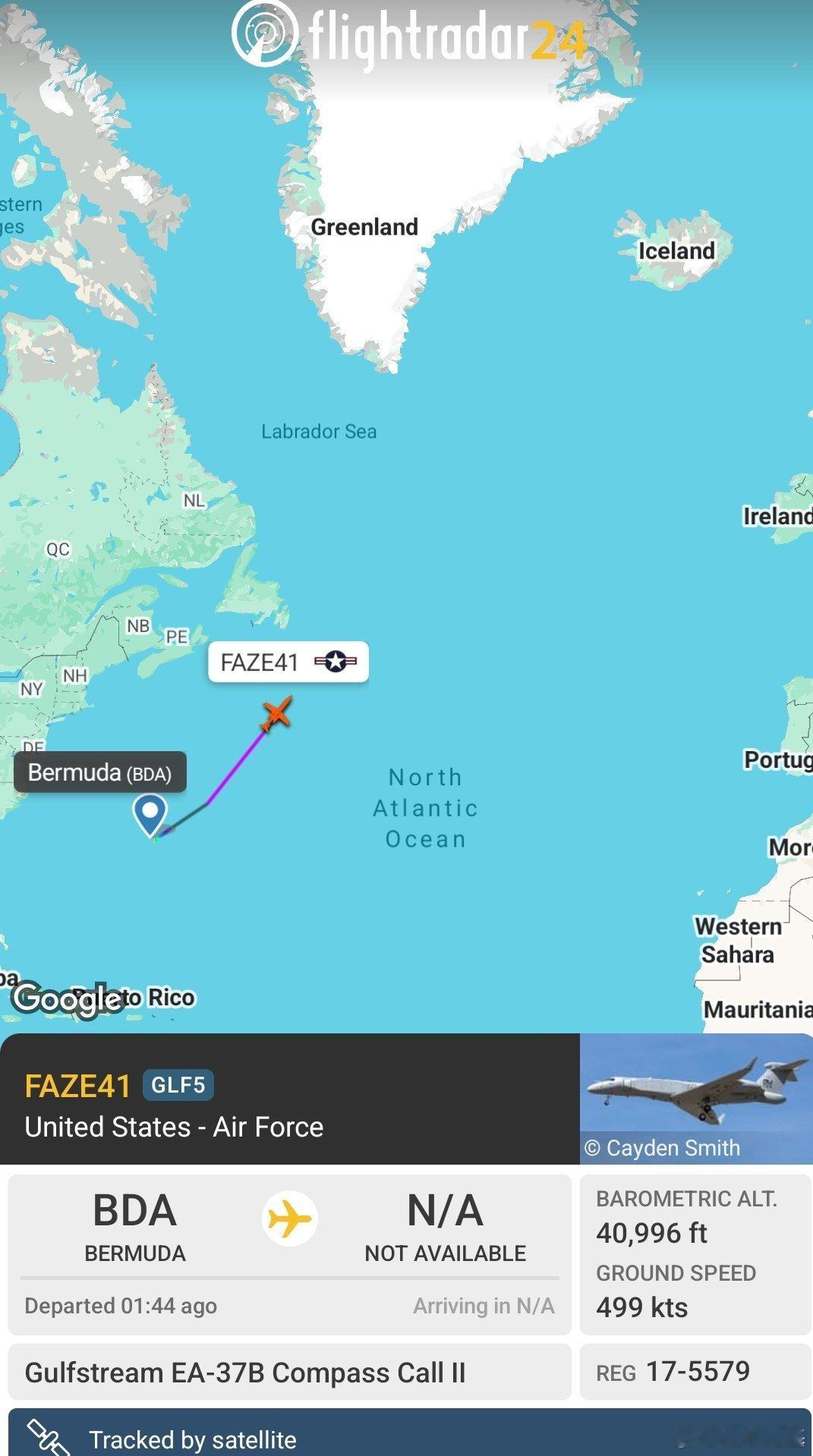 一架 EA-37B Compass Call II 电子战喷气机（17-5579