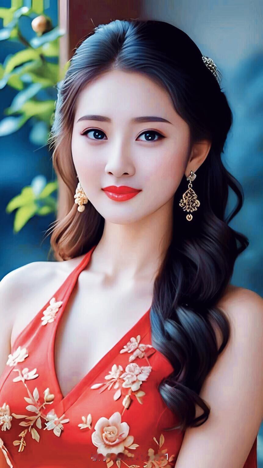 优雅红裙，惊艳时光，气质女神，美不胜收