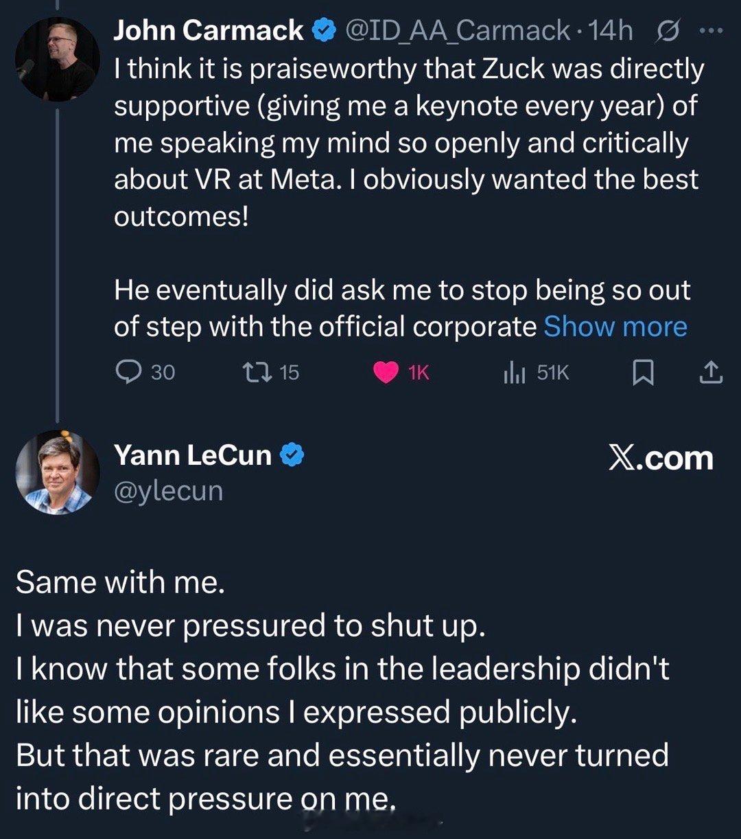 Meta两位前高管称赞扎克伯格纳谏如流：John Carmack> “我看来， 